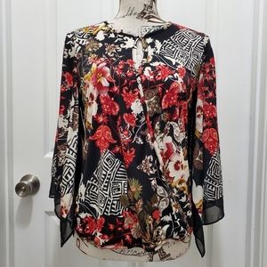 Jennie & Marlis Floral Print Blouse Sz S